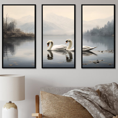The Swans Odyssey - Ensemble de décoration murale animaux cygnes