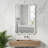 White 20"x30" Wavy Rectangle Solid Wood Frame Decorative Mirror,For Bedroom, Bathroom, Living Room, Entryway-111381036-111381037