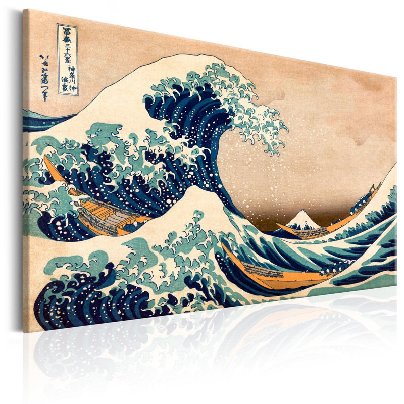 Georgescu, la grande vague de Kanagawa sur toile, H 16 po x l 24 po x P 0,7 po