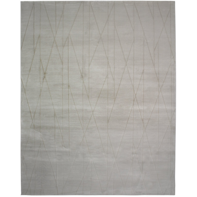 Sarila Geometric Area Rug in White, Rectangle 7'7" x 10'9"