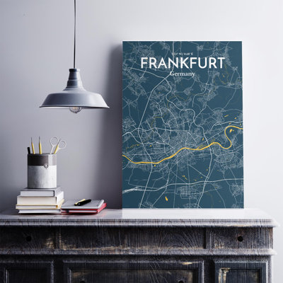 Carte de Francfort, impression graphique contrastée