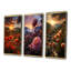 «Coral Wildflowers Fields Of Dreams», 3 pièces sur toile-874219568-874219573