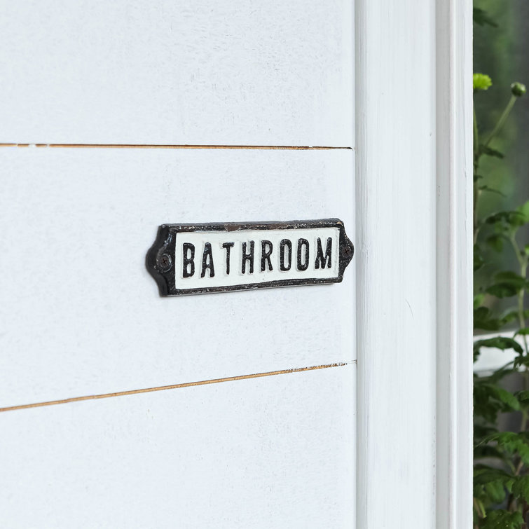 Cast Iron Bathroom Door Sign