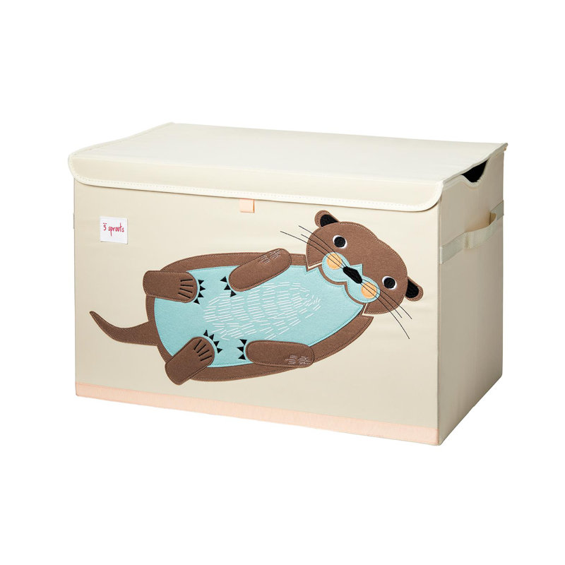 3 Sprouts - Boîte de rangement pour coffre à jouets pour enfants, loutre