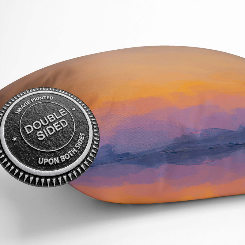 End of the Sunset in Abstract Cushion with Filling, 55cm H x 55cm W x 20cm D