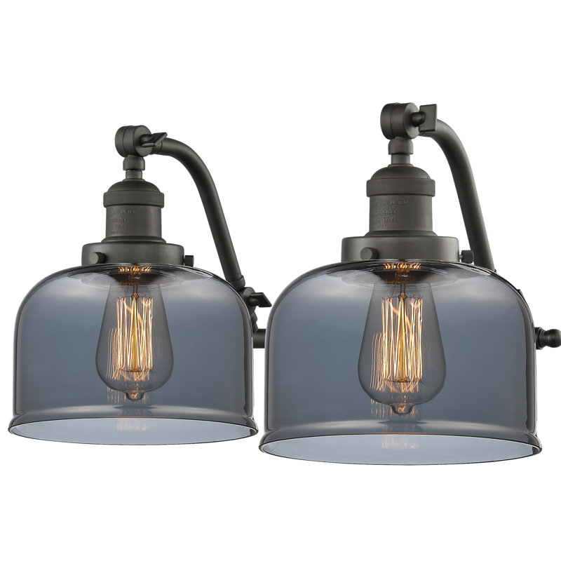 Bonomo 2 - Light Dimmable Vanity Light, Oil Rubbed Bronze, 3 W LED Vintage Dimmable Bulb, Plated Smoked