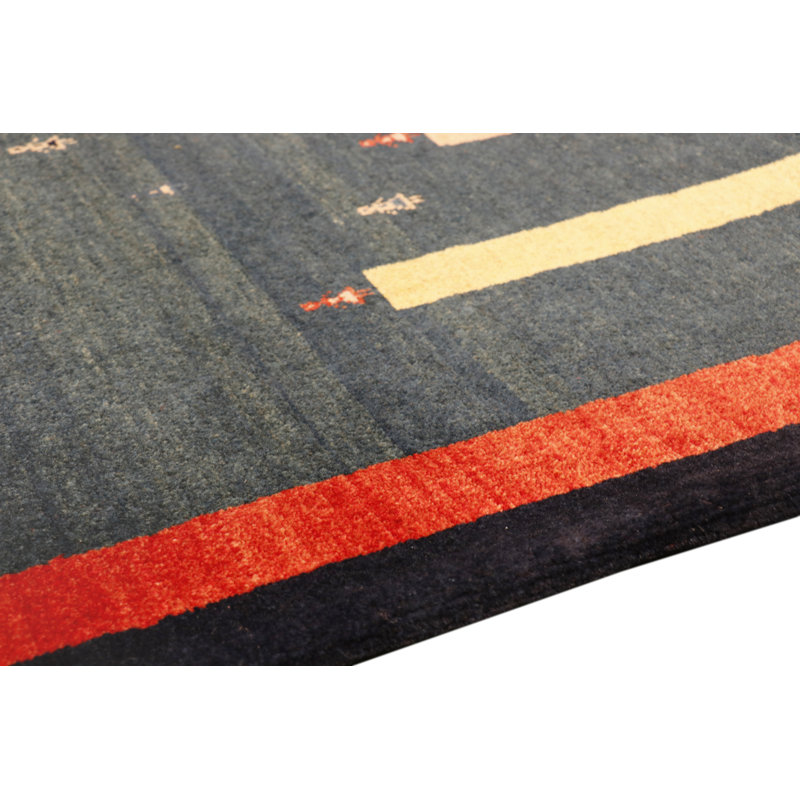 Elegant Tribal Essence Hand-Knotted Wool Area Rug 3'6" X 4'8" Blue