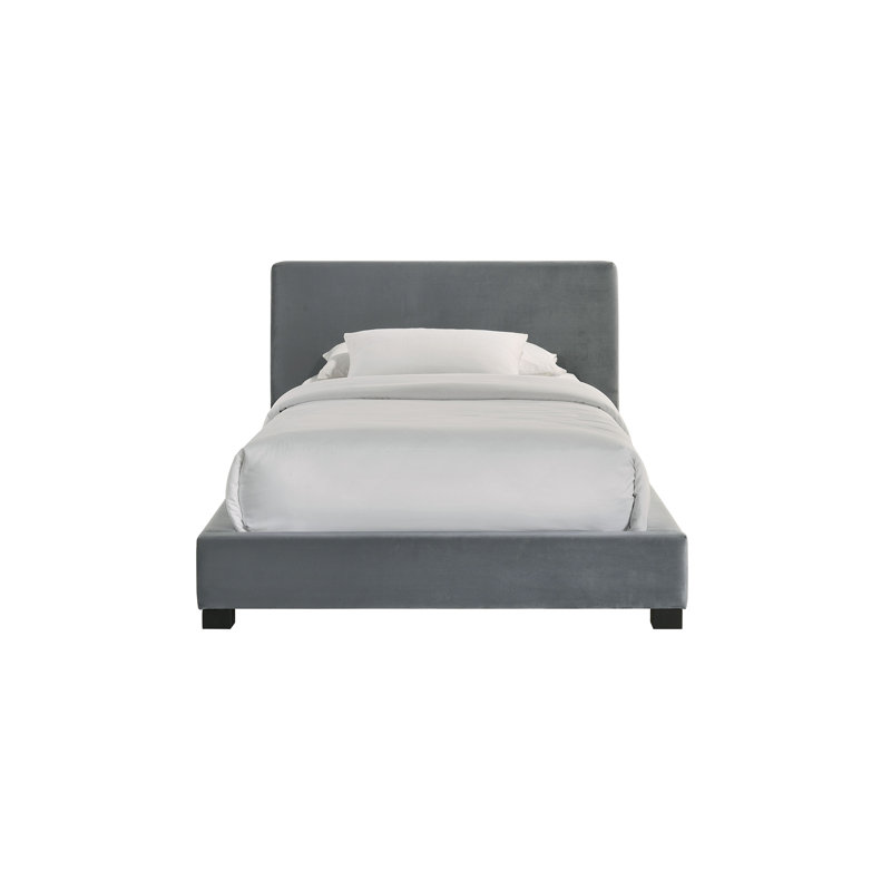 Lit Natalie UPH en velours gris, Simple
