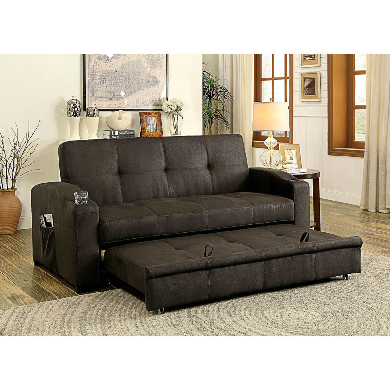 Canapé futon capitonné de style transitionnel