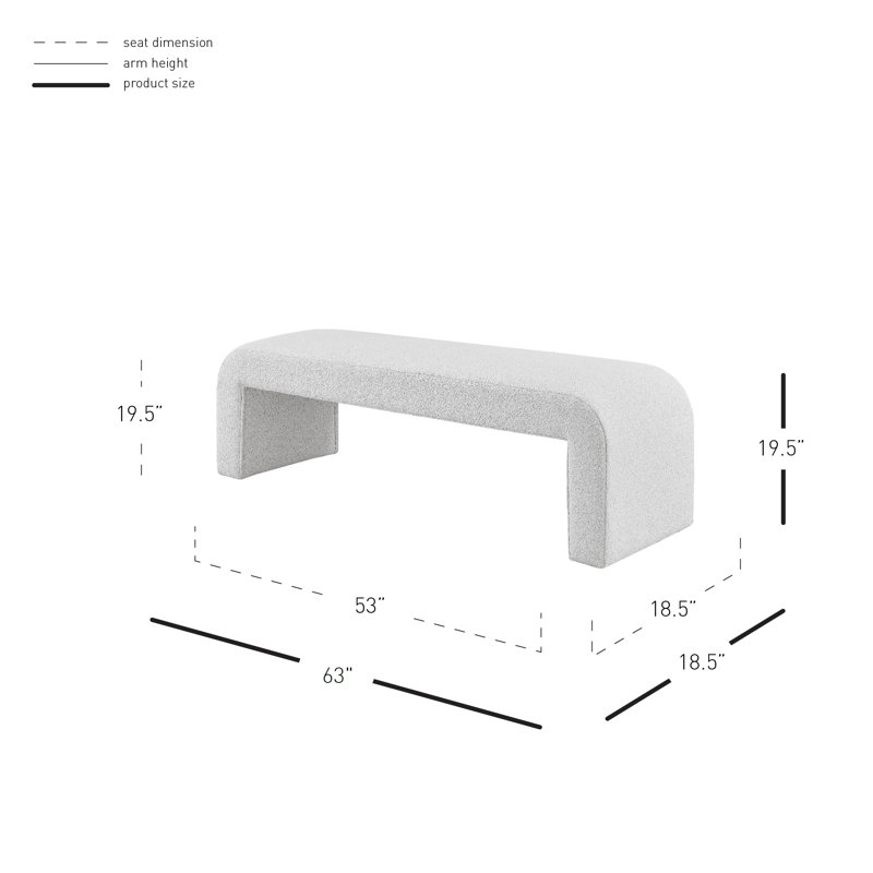 Fumeterre Polyester Upholstered Bench, Beige