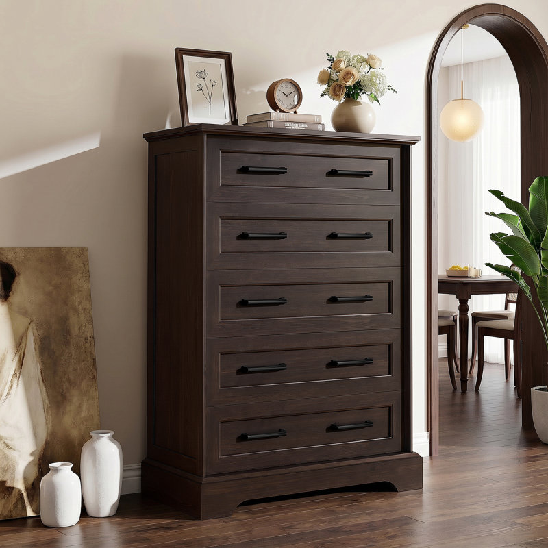 31"W 5-Drawer Dresser, Vertical Storage Dresser For Bedroom, High Quality Chest Of Drawers For Living Room, Hallway, Closet