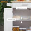 Chariot pour îlot de cuisine, rangement blanc - abondant avec tiroir, armoire et porte-serviettes, construction avec support