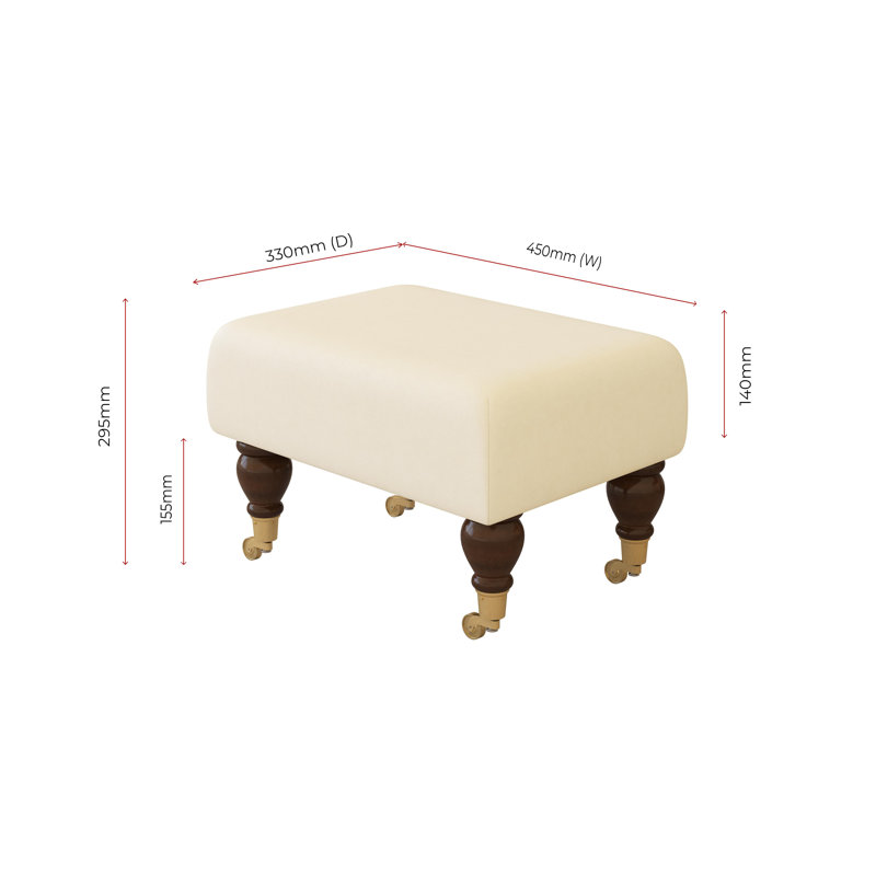 Collado Wood Caster Leg, Mahogany, Style Leather, Chalk Cream