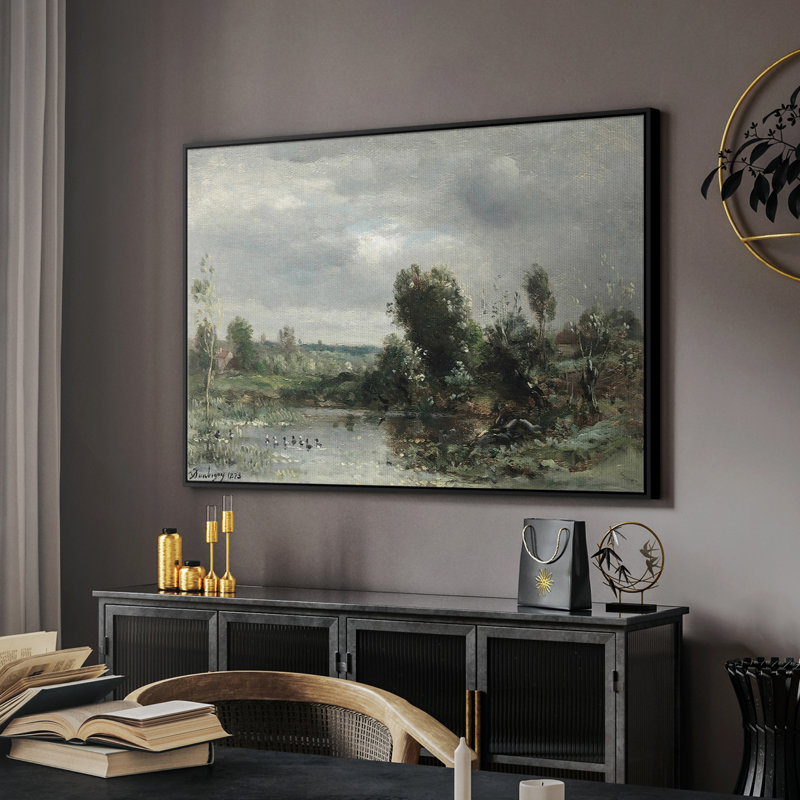 "Vintage Landscape - Dxxxi" sur toile, Toile avec cadre flottant noir, H 17 po x l 25 po
