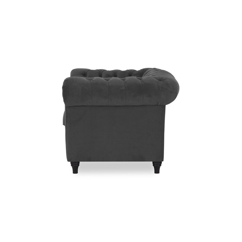 Littlehampton Upholstered Chesterfield Chair, Dark Grey