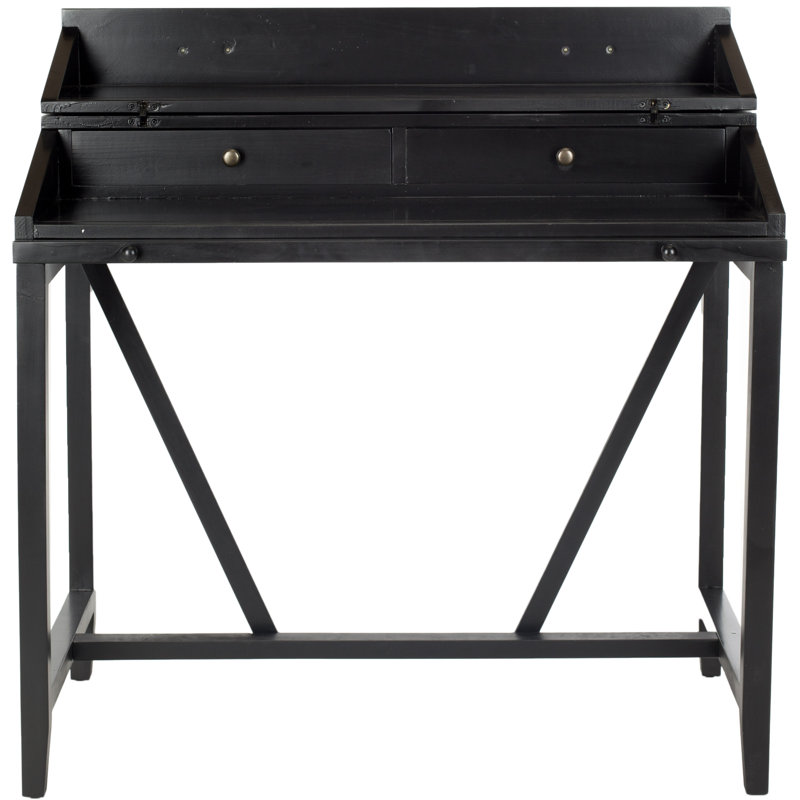 Muirfield Solid Wood Solid Wood Writing Desk, Black