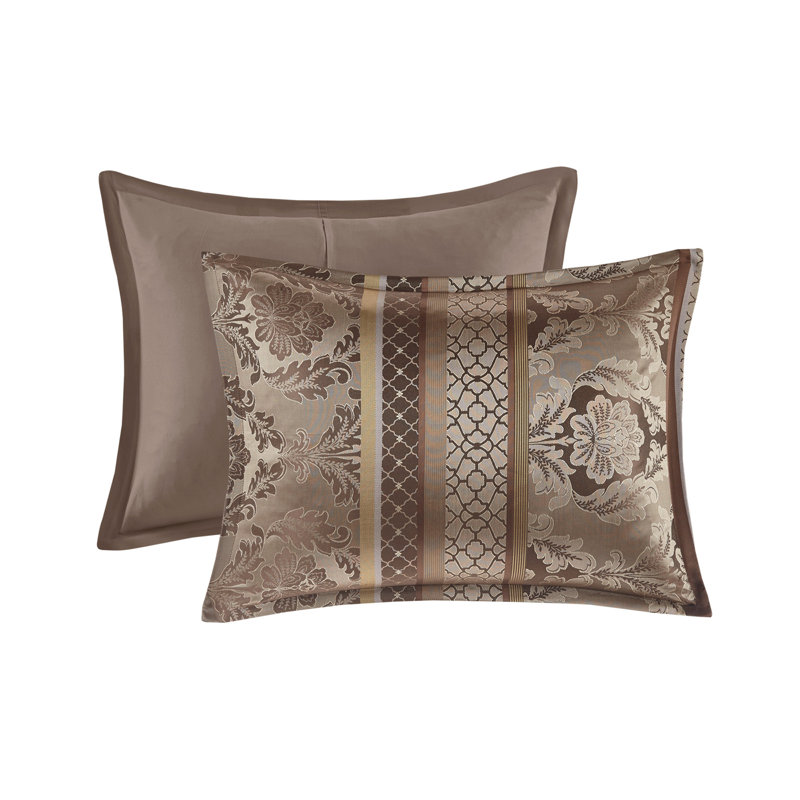Ensemble d'édredon 7 pièces jacquard / doré