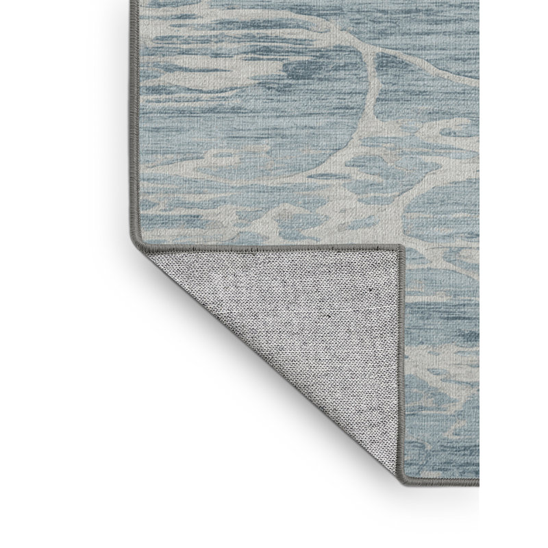 Tapis abstrait gris lavable à la machine, Carré 3 pi