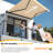 HOMEDEMO 12x9.8 Electric Retractable Awning for Patio, Motorized Awnings, Sunshade Shelter Crank Handle, UV & Waterproof Polyester Cover and Aluminum Frame for Balcony, Yard, Outdoor Deck, Beige-125690925-125690928