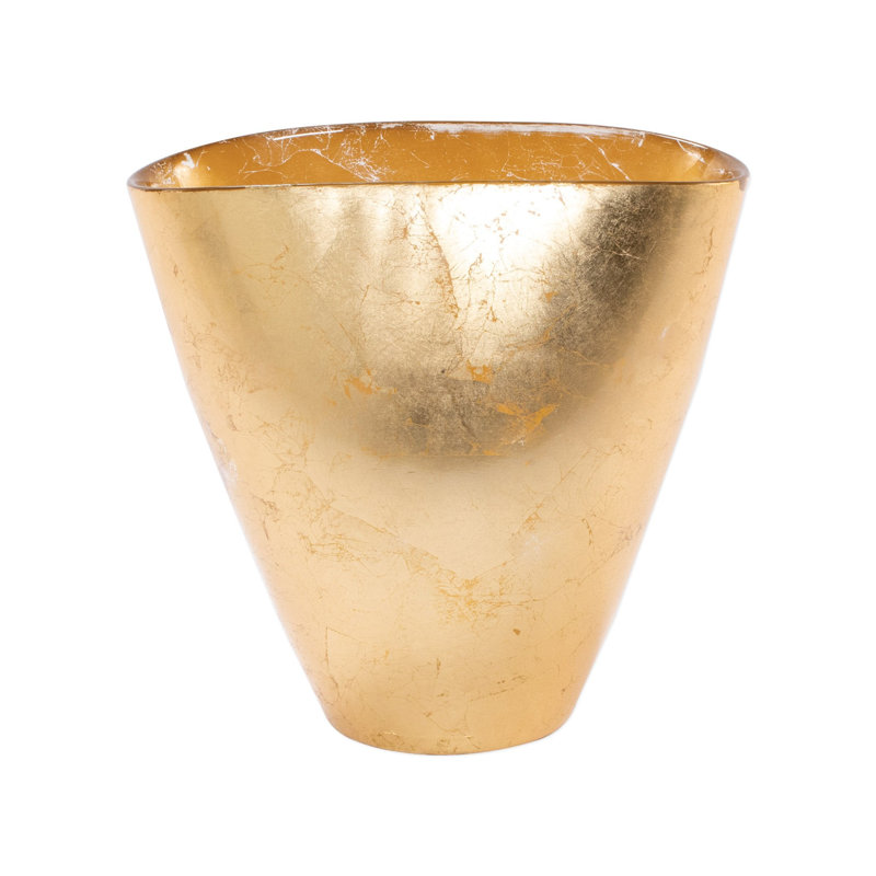 Medium Gold Textured Glass Vase