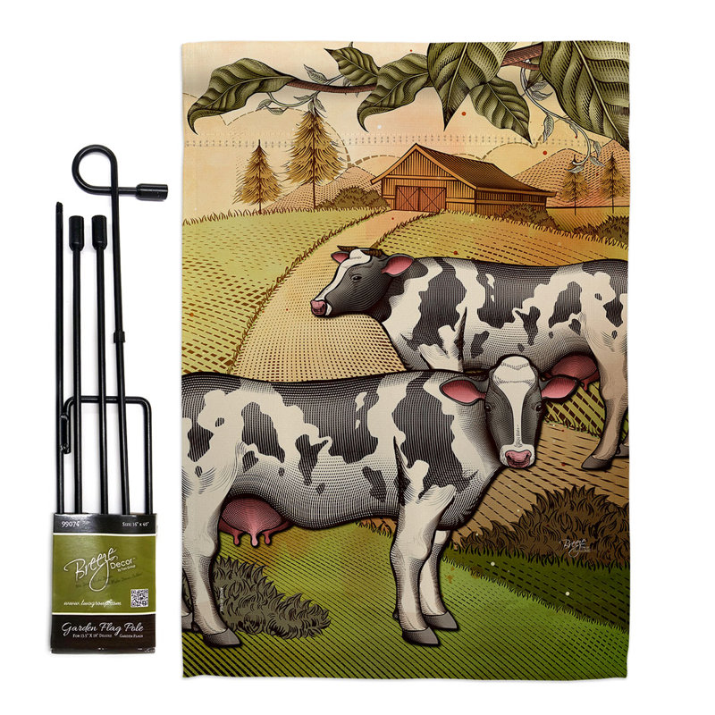 Bannière de jardin décoratif Cattles 13 x 18,5 pouces