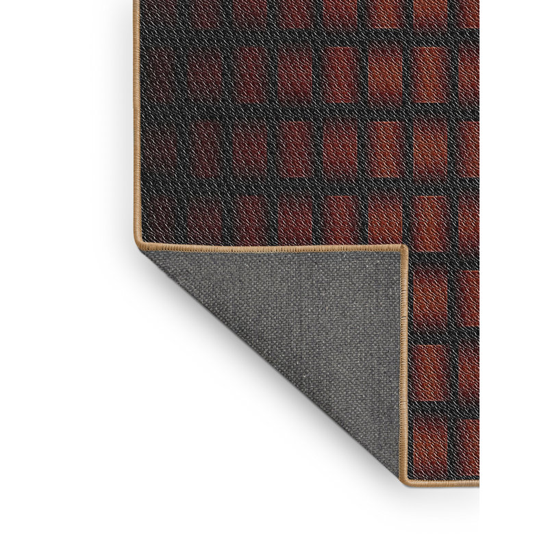 Tapis de zone rouge/noir à motifs, Rectangle 8 pi x 12 pi