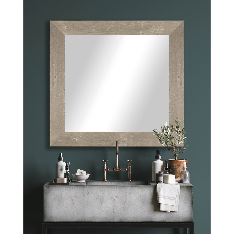 Miroir décoratif, 33 po x 44 po, Brun récolte