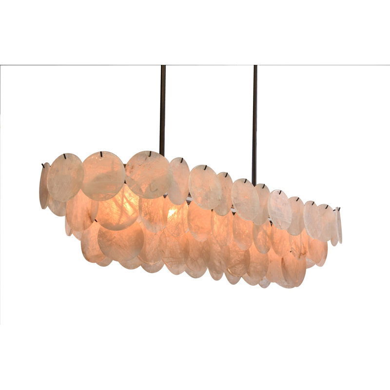 Luna 5 - Light Pendant, Polished Brass, Smoke Quartz, 42"