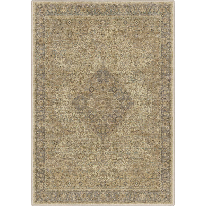 Espy Ankara Vintage Medallion Oriental Area Rug, Rectangle 3'11" x 5'3"