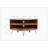 Fan Shape Reclaimed Wood Corner Media Table for Living Room Wise Use Your Space