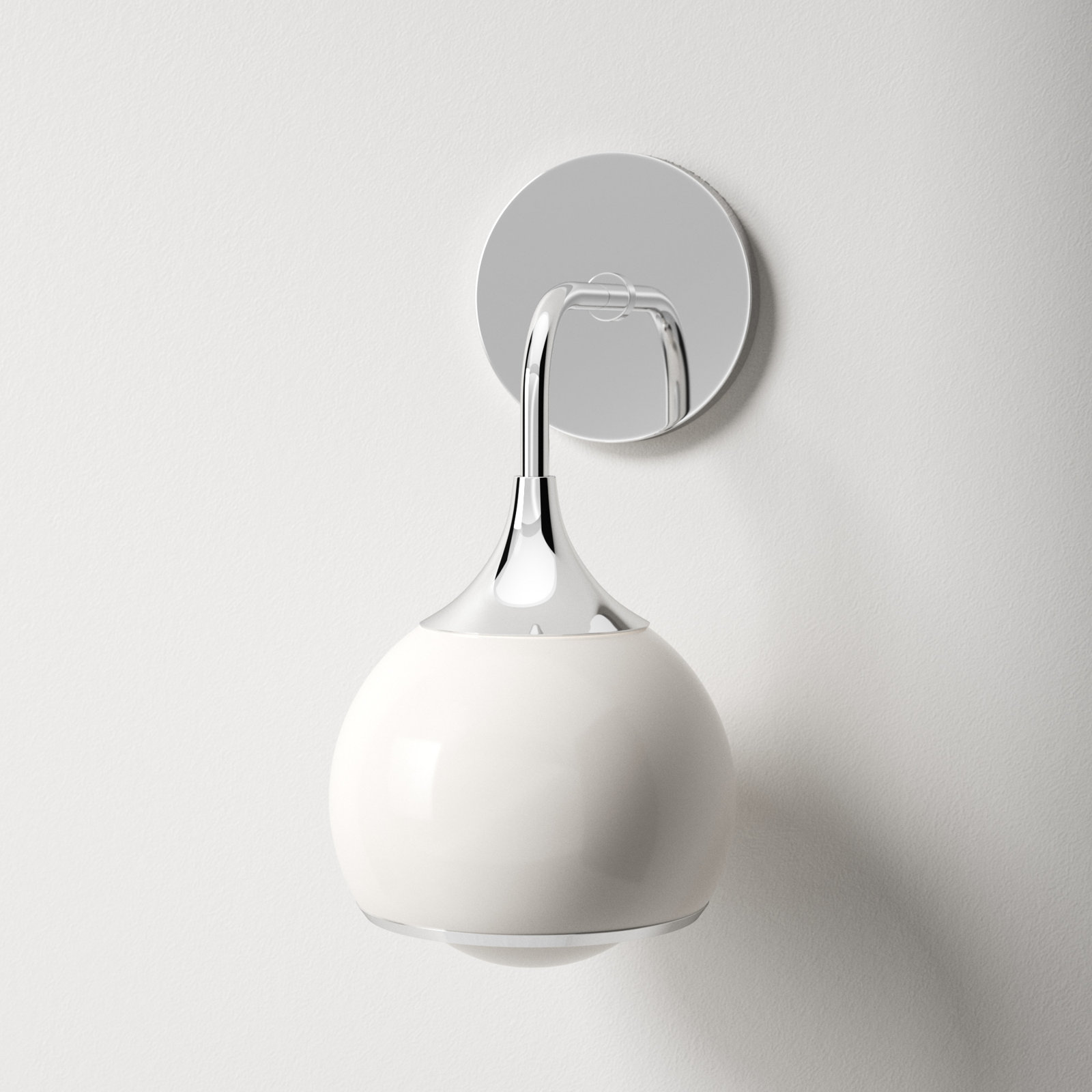Kegan Single Light Dimmable Armed Sconce, Polished Nickel
