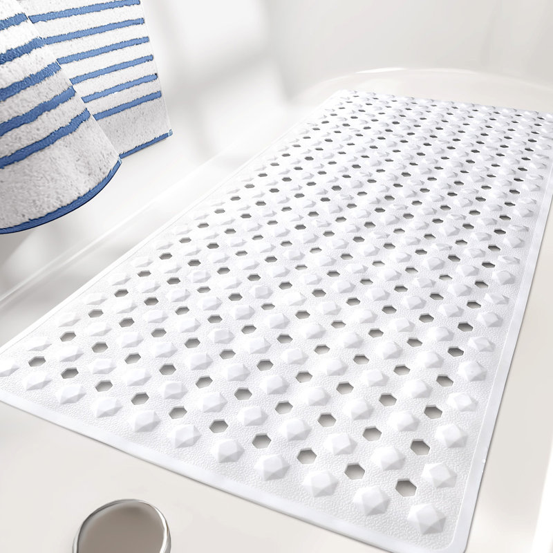Tapis de douche Aatos, Blanc, L 16 po x L 39 po