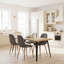 Ensemble de quatre chaises d'appoint en velours gris et chêne et acier