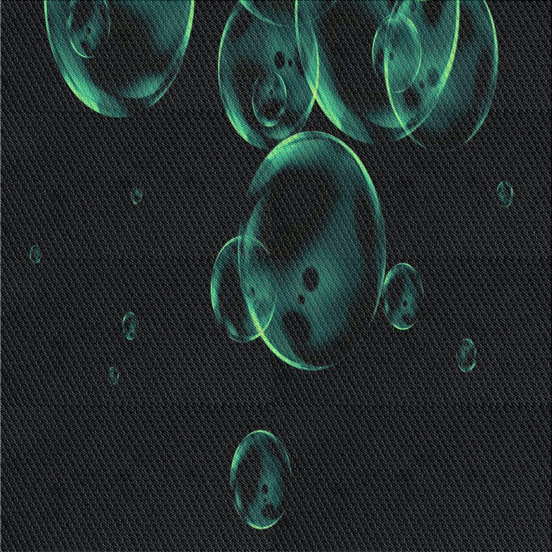 Tapis vert/noir à motifs, Carré 3 pi