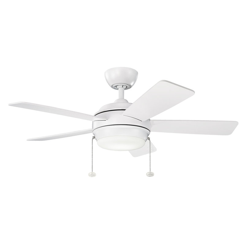 Ventilateur de plafond blanc mat Kichler Starkk, Blanc mat