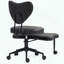 Chaise ergonomique pivotante à pieds croisés, hauteur réglable et similicuir