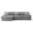 3 - Piece Upholstered Light Gray Faux Rabbit Fur Flannel Modular Sectional Sofa with Armrests & Throw Pillows-1424484372