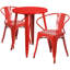 Ensemble de table ronde d'intérieur / extérieur en métal 30 po avec 2 chaises Duluth-24678682-24678687