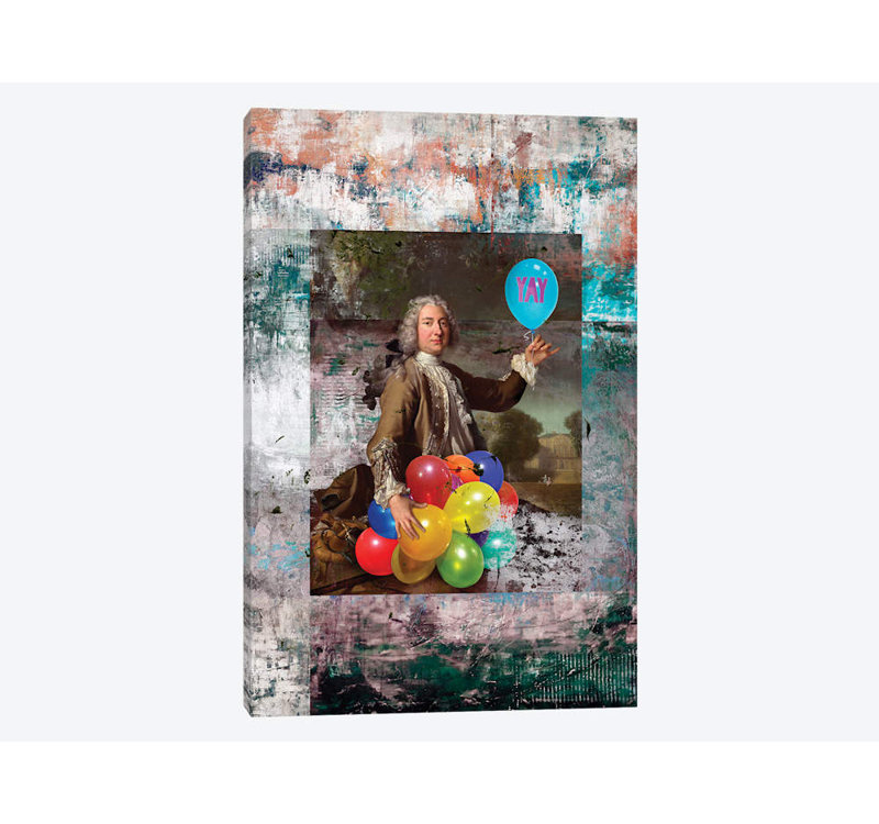 « yay », reproduction sur toile, H 12 po x l 8 po x P 0,75 po, Toile tendue, Pas de tapis