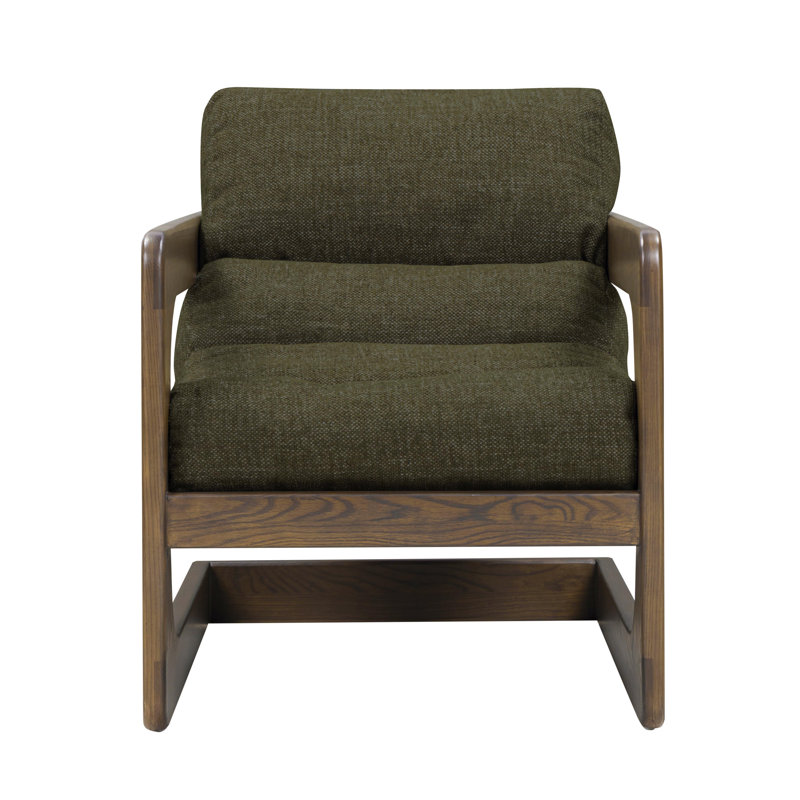 Fauteuil d'appoint vert forêt, Bois brun foncé, Vert foncé