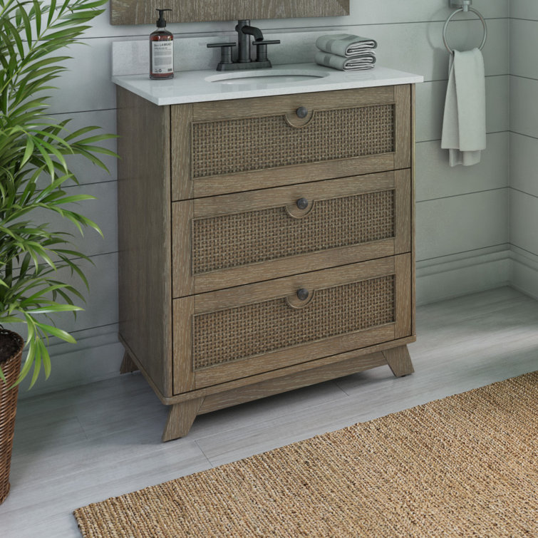 Doretha 30'' Single Bathroom Vanity with Stone Top