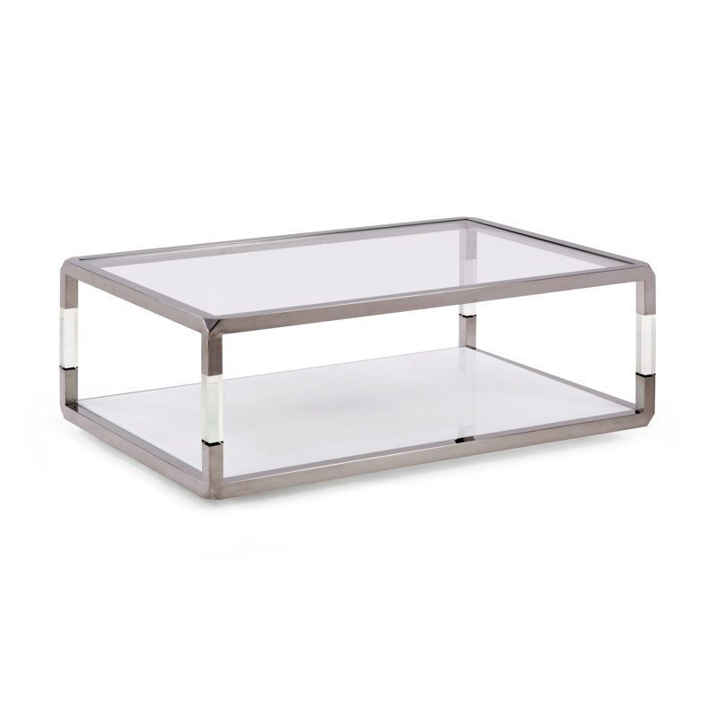 Abubakary Glass Top Coffee Table, 17" H x 48" L x 32" W