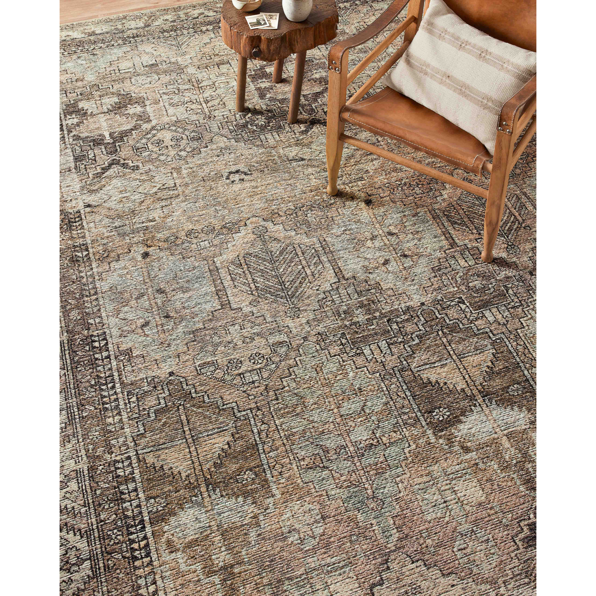 Amber Lewis x Loloi Billie Oriental Clay/Sage Area Rug, Runner 2' x 5'