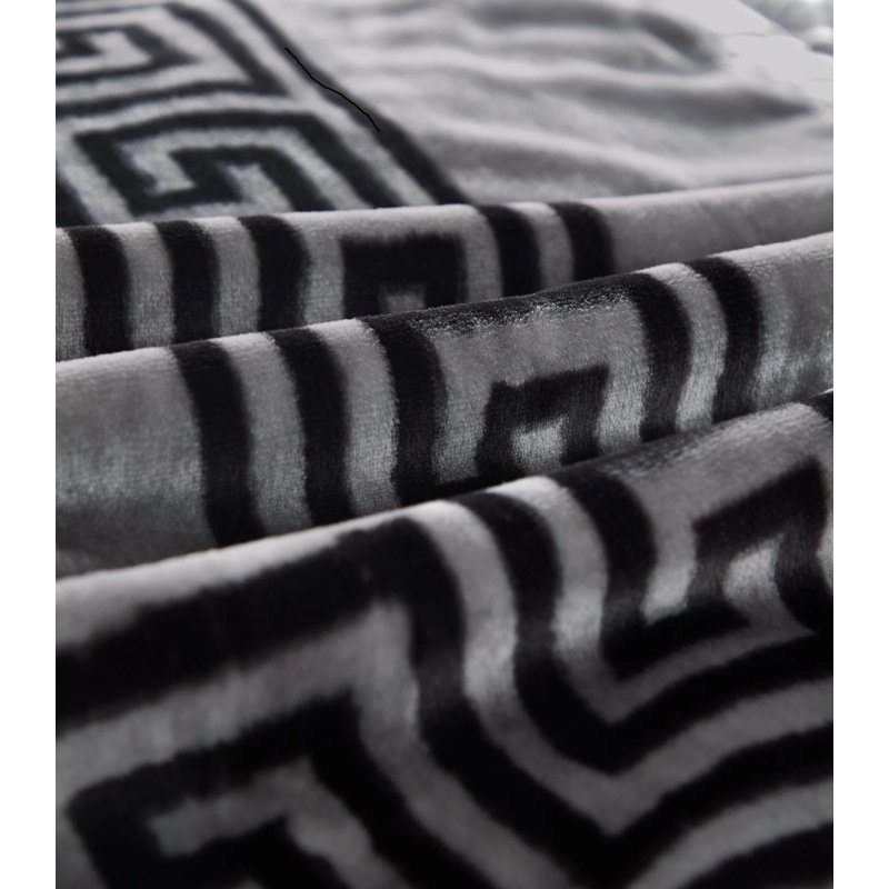 Flatweave Throw Blanket, Grey Geometric