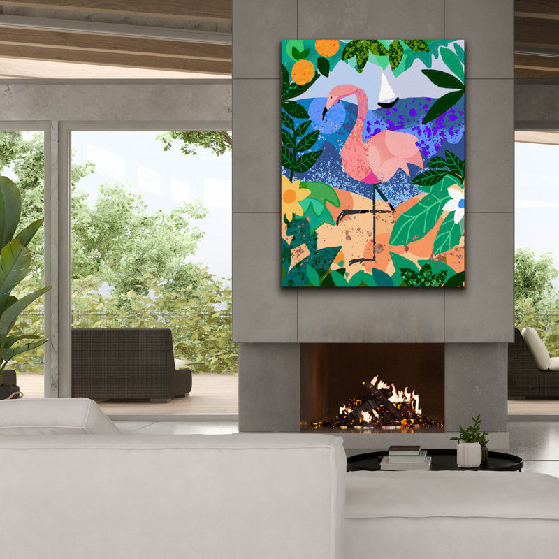«Ultimate Flamingo» par Holly McGee, art mural sur toile, H 54 po x l 40 po x P 1,5 po
