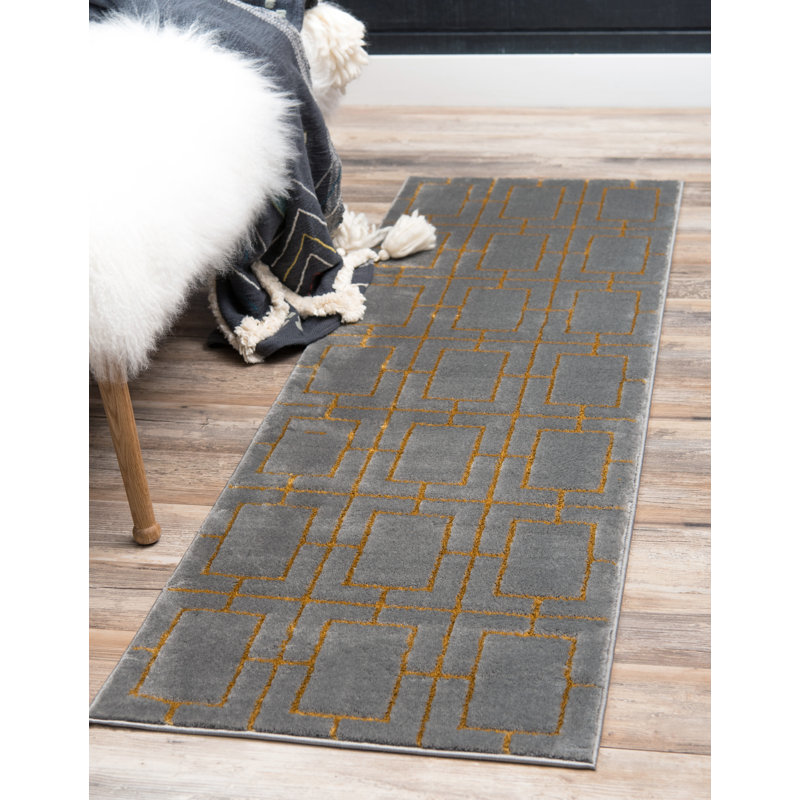 Geometric Area Rug, Runner 61 x 183cm