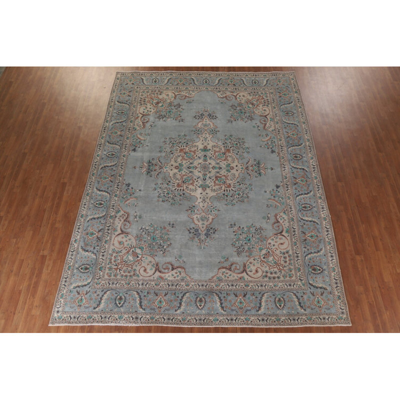 Tapis traditionnel gris surteint 10 x 13