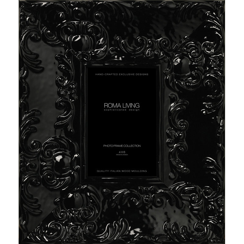 Lavo Wood Picture Frame, 4" x 6", Electric Black