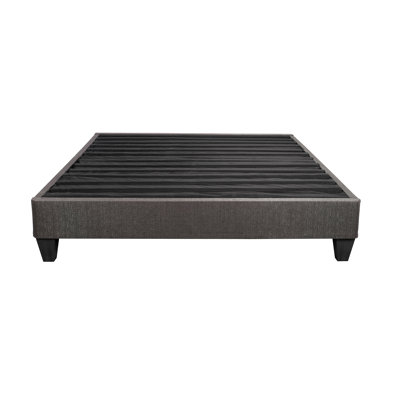Contemporary 14 In. Platform Mattress Foundation,Upholstered Bed Base, Dark Gray
