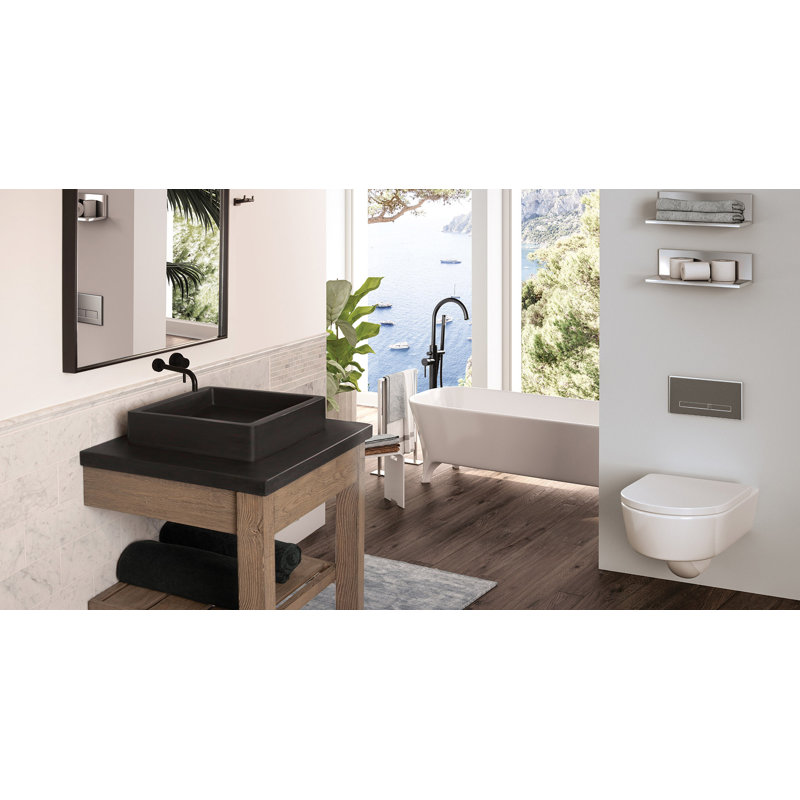 Newterra Handmade Rectangular Vessel Bathroom Sink, Aqua